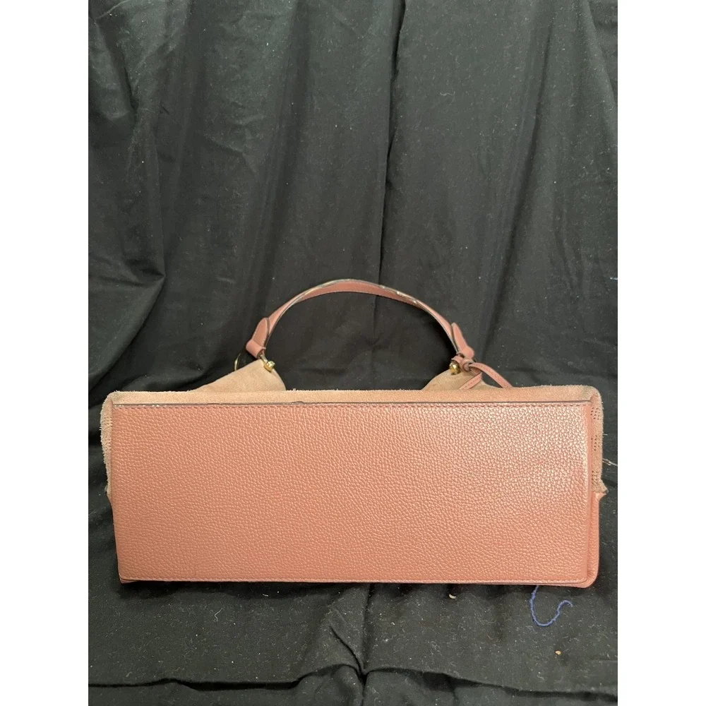 Michael‎ Kors Pink  Logo Perforated Suede Shoulder Purse